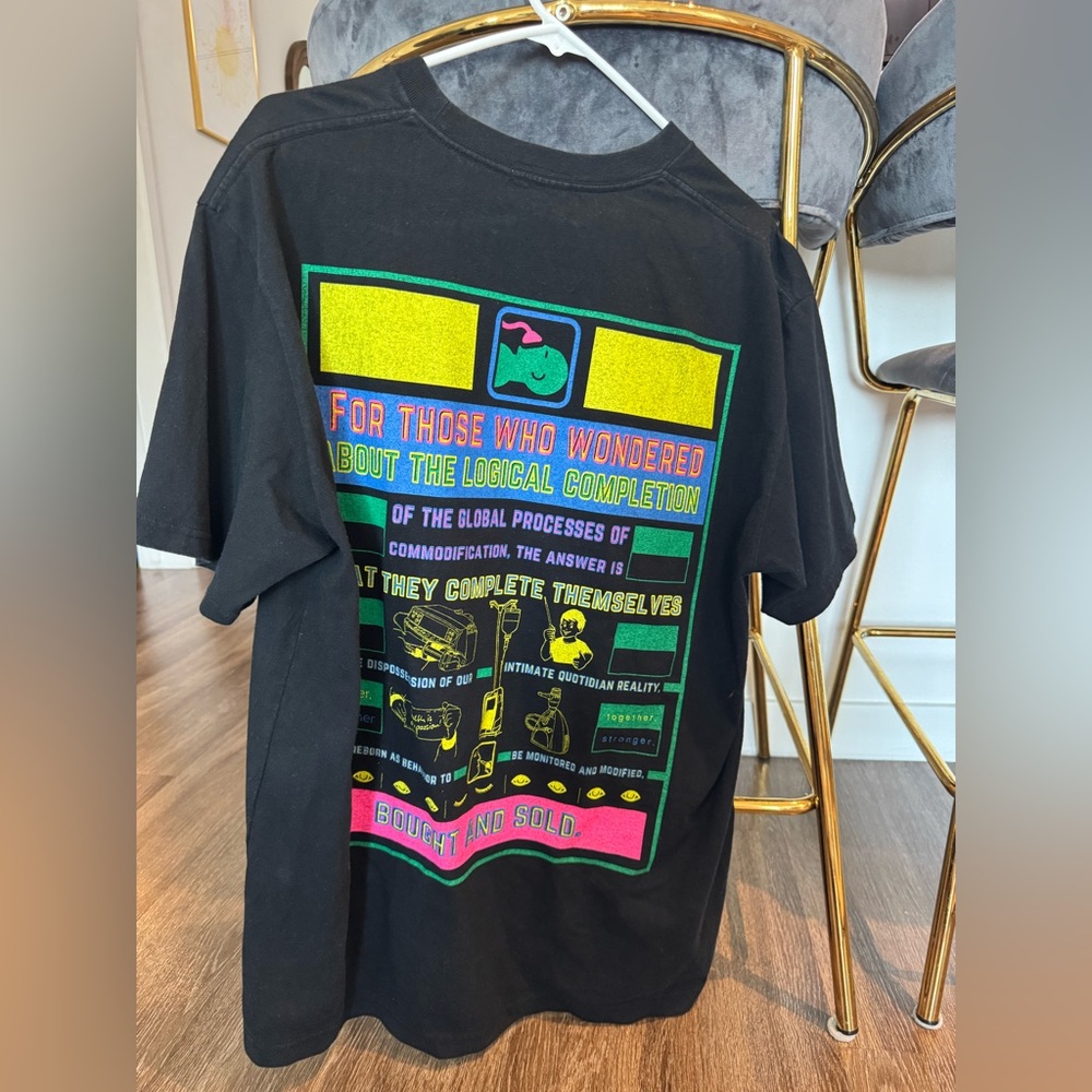 Cavempt XL  Black Graphic T-Shirt with Colorful Design -XL (used)
